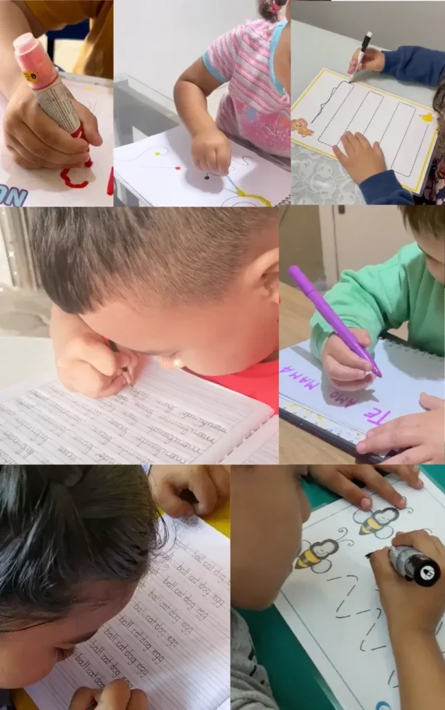 Criança estudando