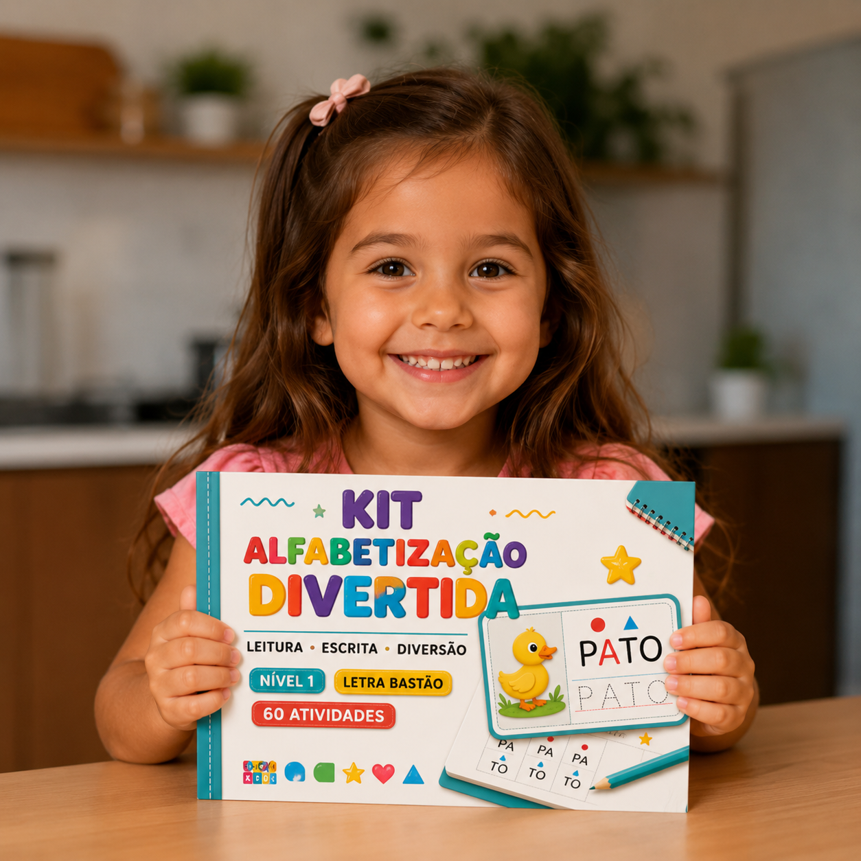 Menina com atividades